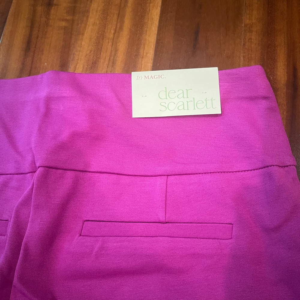 Dear Scarlett Magic Pants Plus 1X Skinny Trouser Magenta Purple Pink Pull On New - Picture 5 of 11